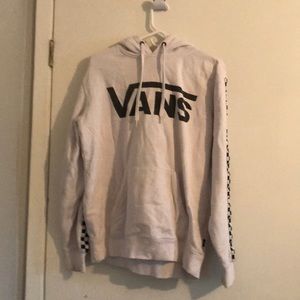 vans white and checker hoodie